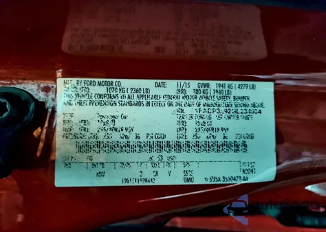 2016 Ford Focus St z USA, uszkodzony, nr VIN 1FADP3L92GL234034